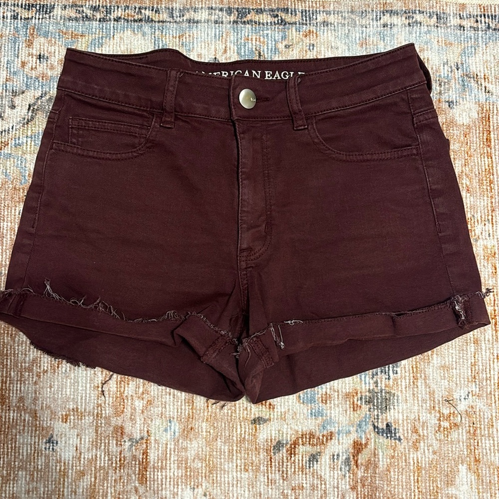 AE Hi-Rise Shortie Burgundy